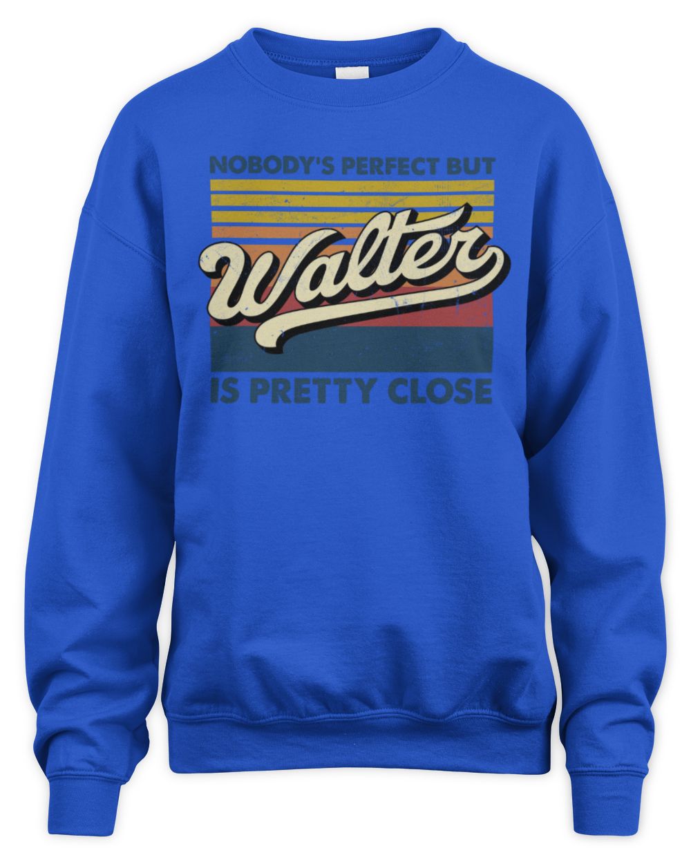 Nobody's Perfect But Your Name Is Pretty Close Retro Shirt WALTER M1-65 / Unisex Sweatshirt / royal