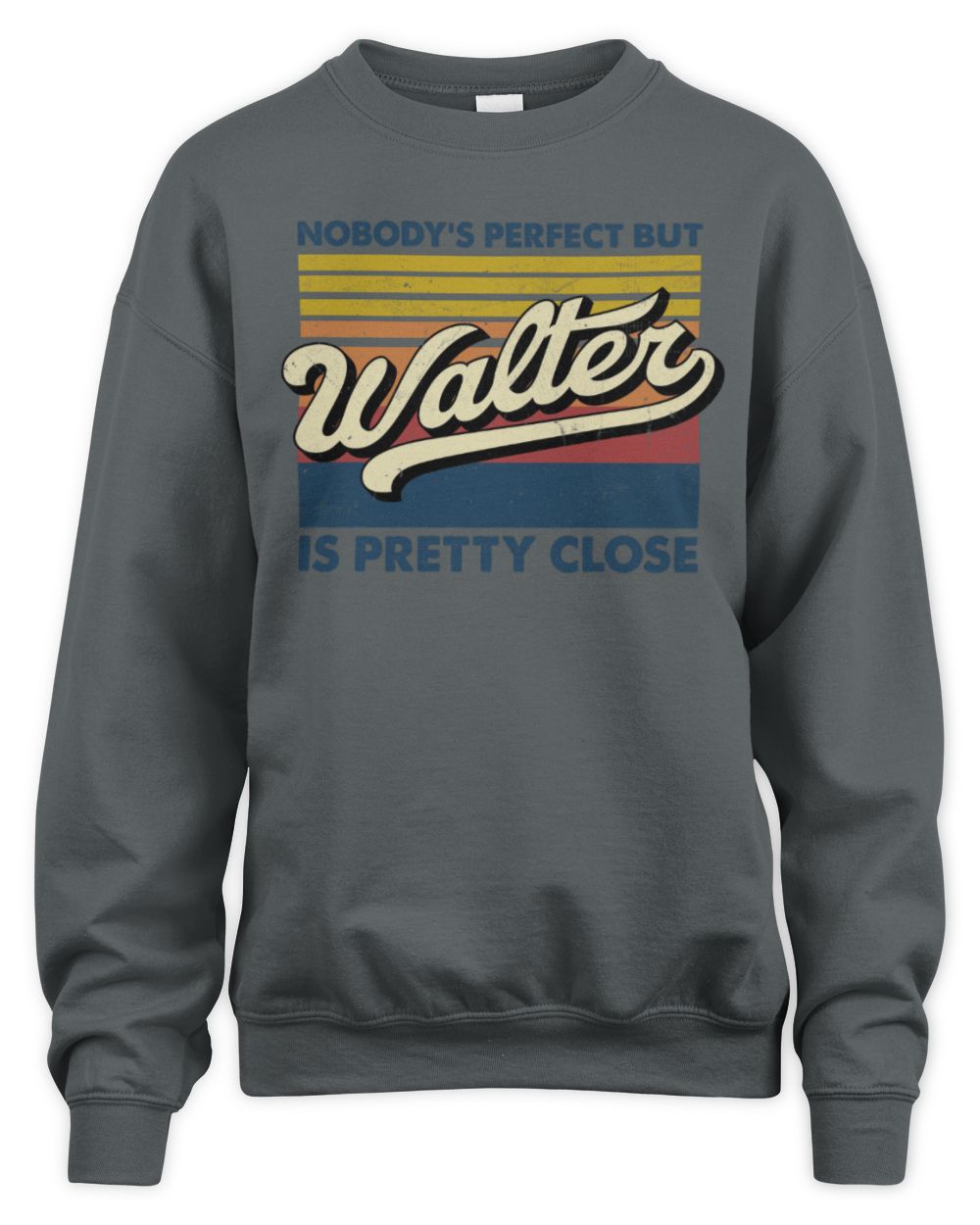 Nobody's Perfect But Your Name Is Pretty Close Retro Shirt WALTER M1-65 / Unisex Sweatshirt / charcoal