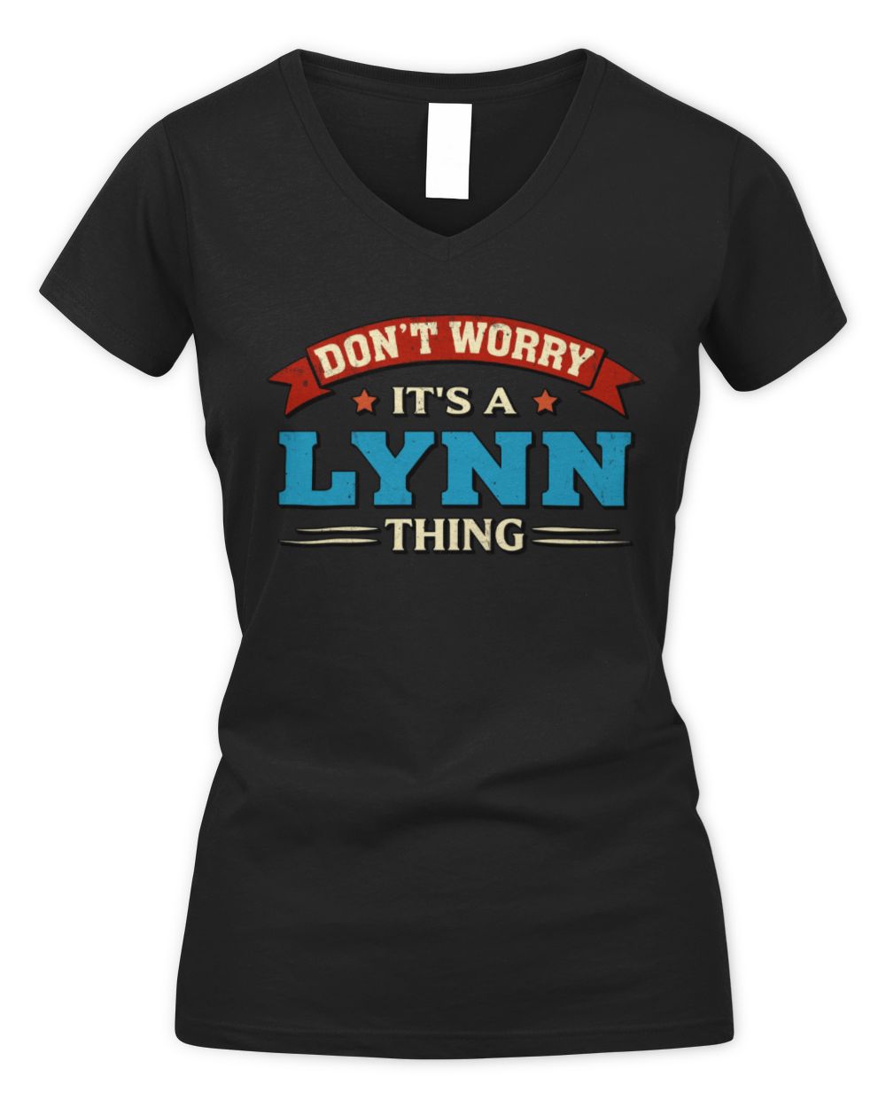 Don't Worry It's a Your Name Thing Funny Retro T-Shirt LYNN M1-57 / Women's V-Neck T-Shirt / black