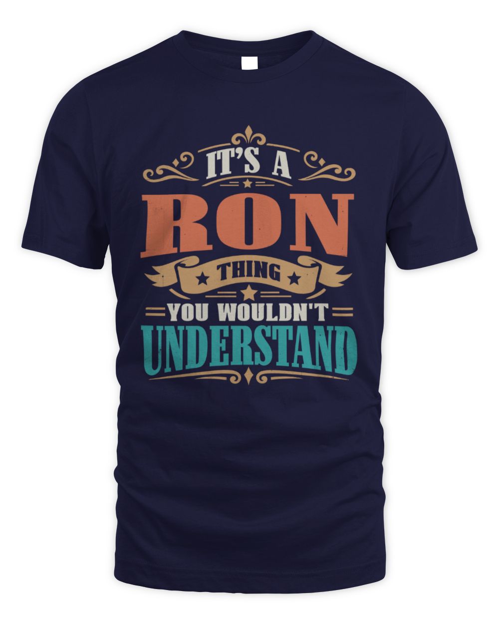 It’s a Name Thing Personalized Retro T-Shirt RON M1-47 / Unisex Standard T-Shirt / navy