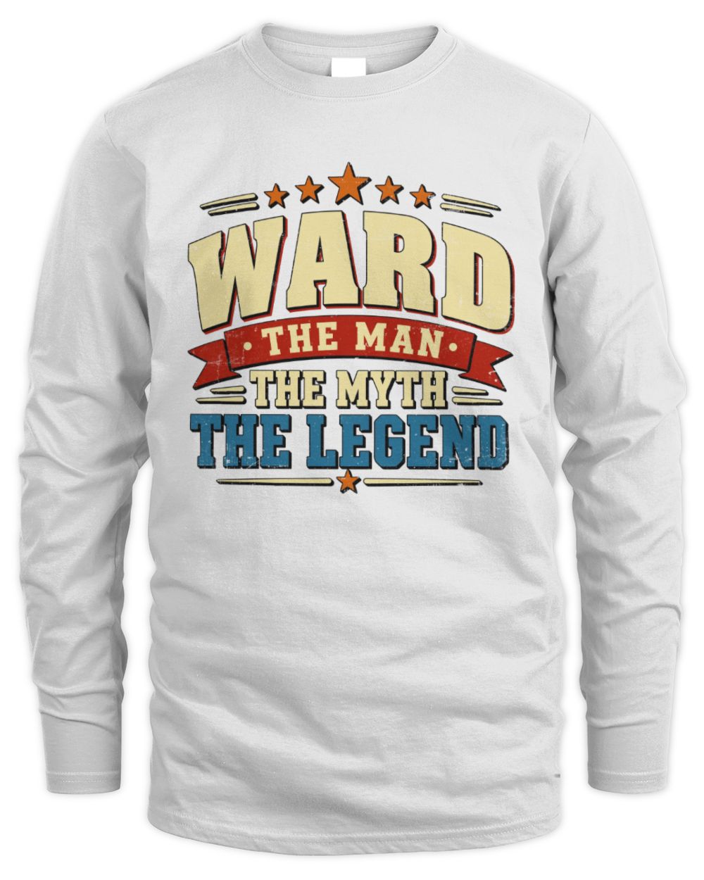 The Man The Myth The Legend Ribbon Vintage T-Shirt WARD M1-56 / Men's Long Sleeved T-Shirt / white