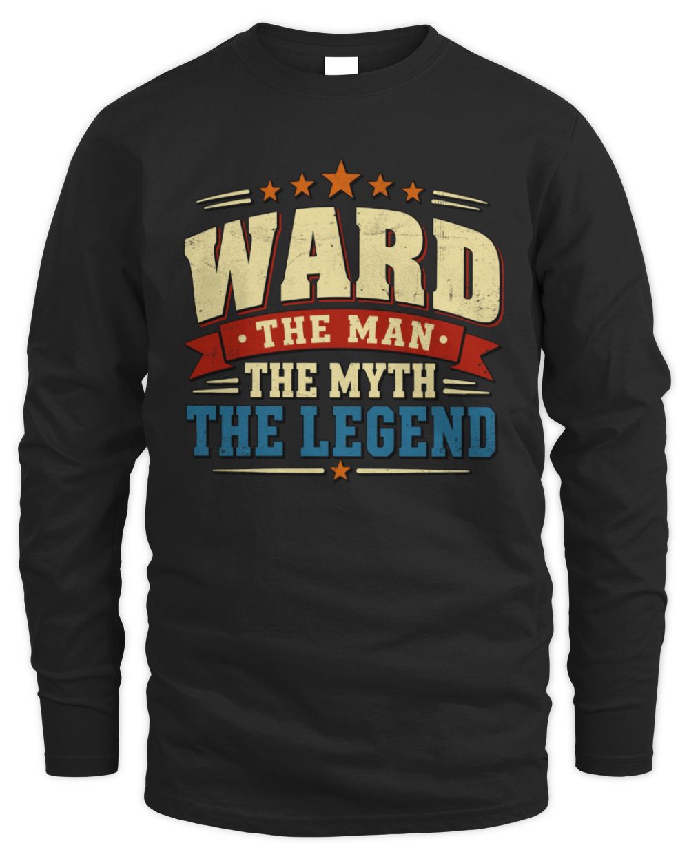 The Man The Myth The Legend Ribbon Vintage T-Shirt WARD M1-56 / Men's Long Sleeved T-Shirt / black