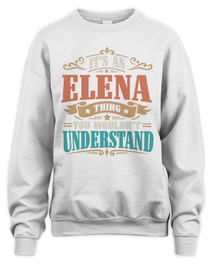 It’s a Name Thing Personalized Retro T-Shirt ELENA M1-47 / Unisex Sweatshirt / white