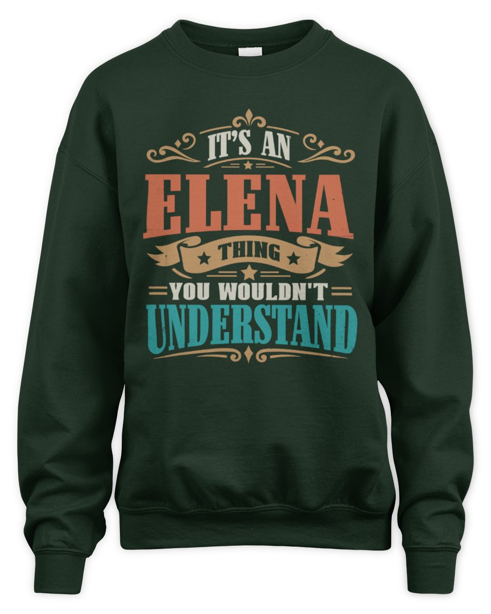 It’s a Name Thing Personalized Retro T-Shirt ELENA M1-47 / Unisex Sweatshirt / forest green