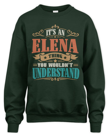It’s a Name Thing Personalized Retro T-Shirt ELENA M1-47 / Unisex Sweatshirt / forest green
