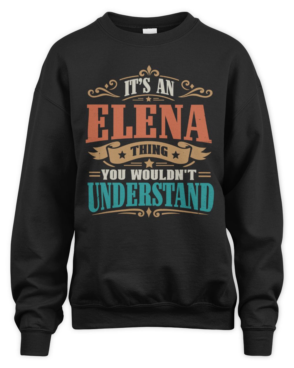 It’s a Name Thing Personalized Retro T-Shirt ELENA M1-47 / Unisex Sweatshirt / black