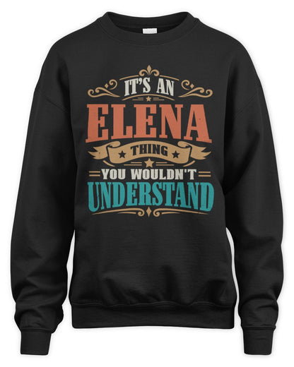 It’s a Name Thing Personalized Retro T-Shirt ELENA M1-47 / Unisex Sweatshirt / black