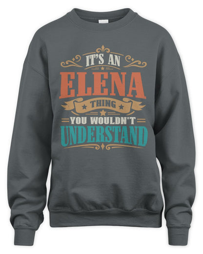 It’s a Name Thing Personalized Retro T-Shirt ELENA M1-47 / Unisex Sweatshirt / charcoal