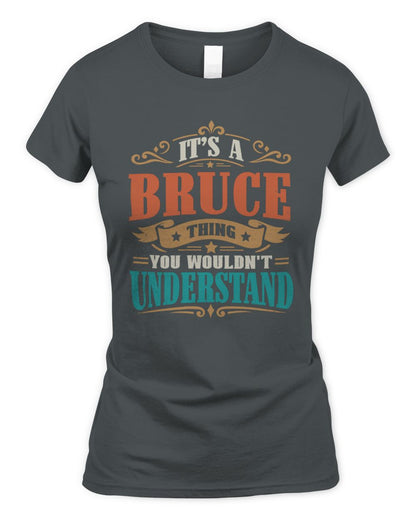 It’s a Name Thing Personalized Retro T-Shirt BRUCE M1-47 / Women's Standard T-Shirt / charcoal