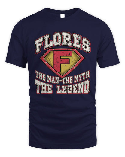 The Man The Myth The Legend Superman Graphic T-Shirt FLORES M1-74 / Unisex Standard T-Shirt / navy