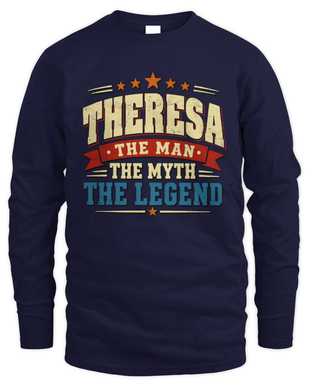 The Man The Myth The Legend Ribbon Vintage T-Shirt THERESA M1-56 / Men's Long Sleeved T-Shirt / navy