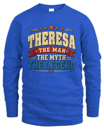 The Man The Myth The Legend Ribbon Vintage T-Shirt THERESA M1-56 / Men's Long Sleeved T-Shirt / royal