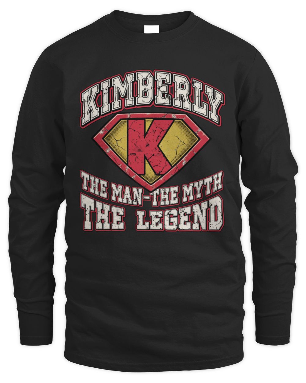 The Man The Myth The Legend Superman Graphic T-Shirt KIMBERLY M1-74 / Men's Long Sleeved T-Shirt / black