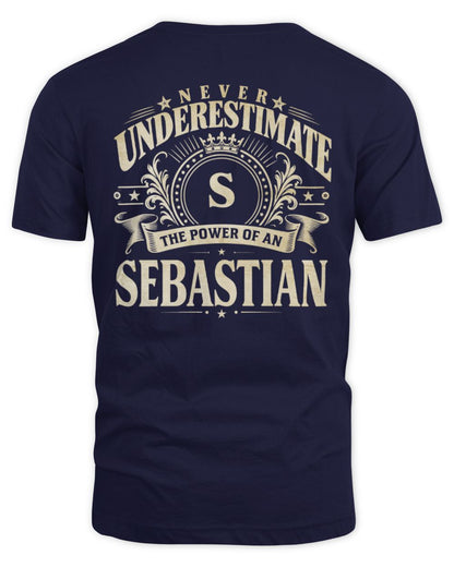 Never Underestimate Your Name Luxury Logo Shirt SEBASTIAN M1-63 / Unisex Standard T-Shirt / navy