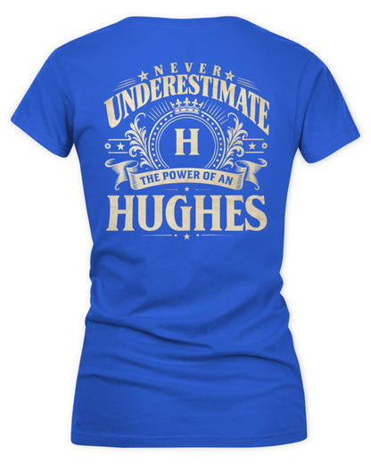 Never Underestimate Your Name Luxury Logo Shirt HUGHES M1-63 / Women's V-Neck T-Shirt / royal