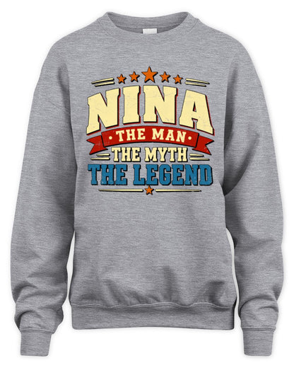 The Man The Myth The Legend Ribbon Vintage T-Shirt NINA M1-56 / Unisex Sweatshirt / sport grey