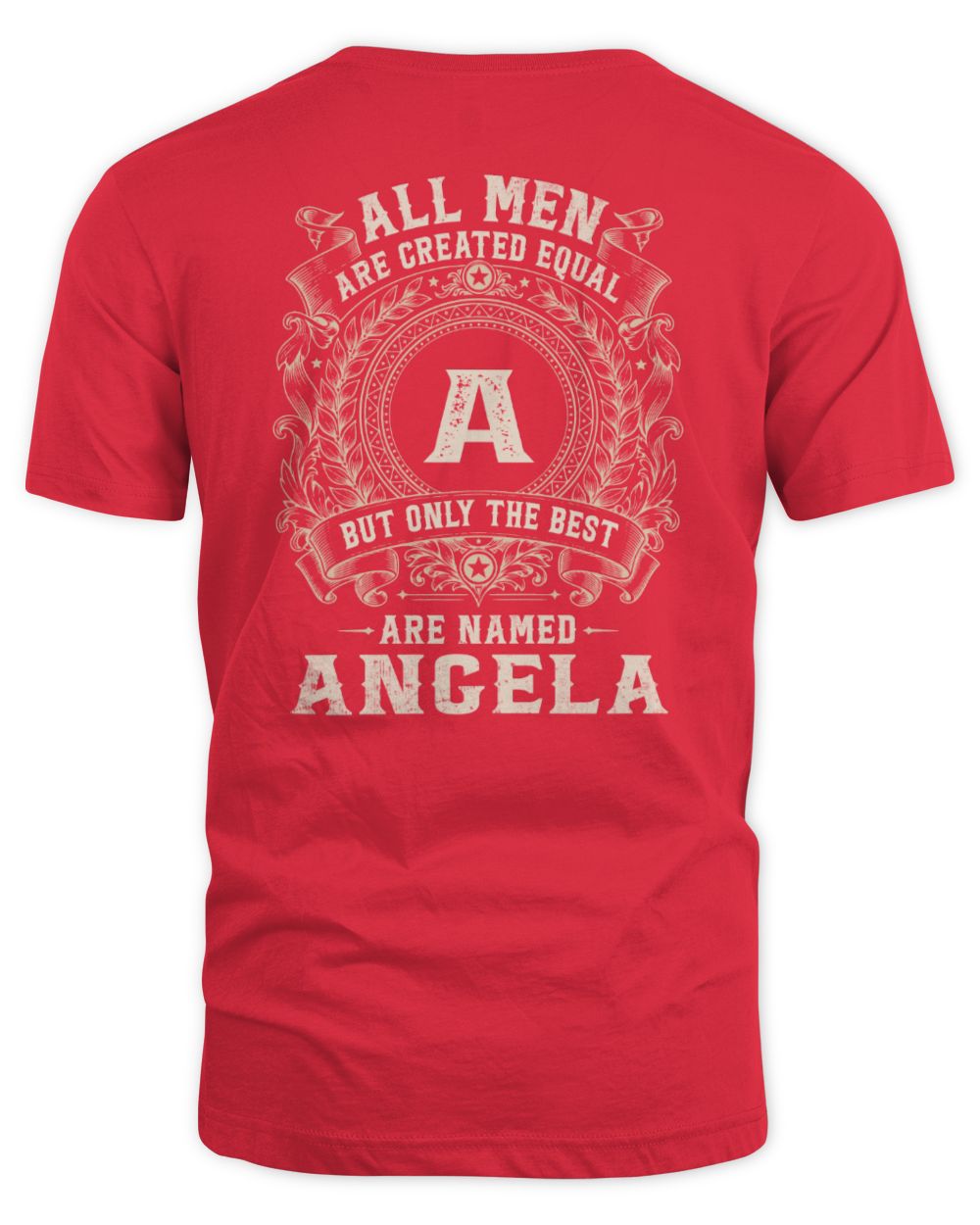 All Men Are Created Equal Cool Logo Shirt ANGELA M1-60 / Unisex Standard T-Shirt / red
