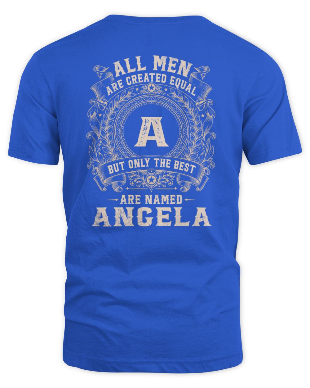 All Men Are Created Equal Cool Logo Shirt ANGELA M1-60 / Unisex Standard T-Shirt / royal