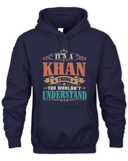 It’s a Name Thing Personalized Retro T-Shirt KHAN M1-47 / Unisex Hoodie / navy