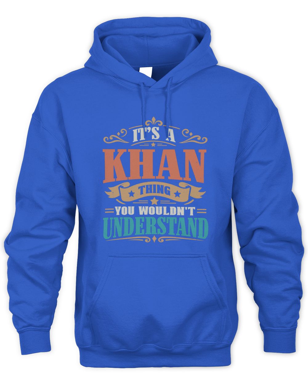 It’s a Name Thing Personalized Retro T-Shirt KHAN M1-47 / Unisex Hoodie / royal