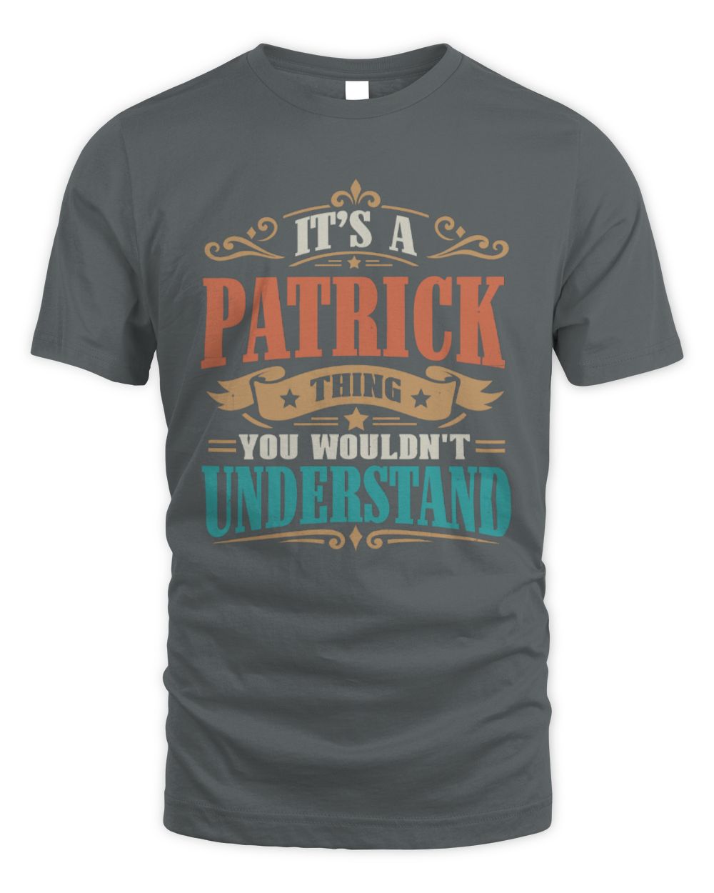 It’s a Name Thing Personalized Retro T-Shirt PATRICK M1-47 / Unisex Standard T-Shirt / charcoal