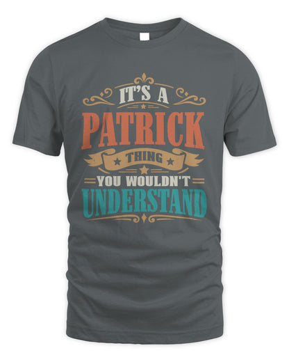It’s a Name Thing Personalized Retro T-Shirt PATRICK M1-47 / Unisex Standard T-Shirt / charcoal