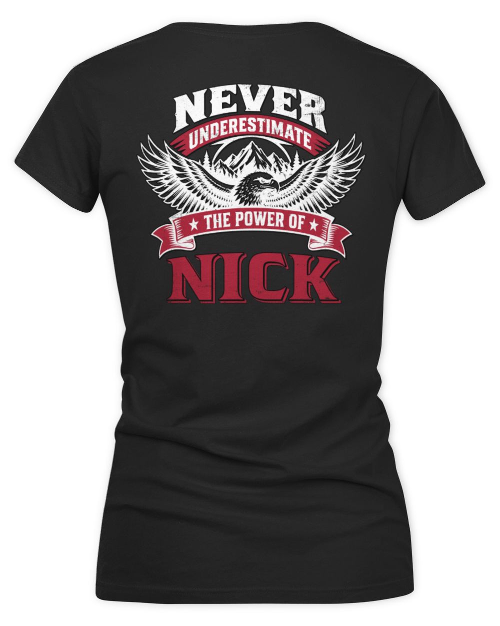 Never Underestimate Your Name Eagle Mountain Shirt NICK M1-61 / Women's V-Neck T-Shirt / black
