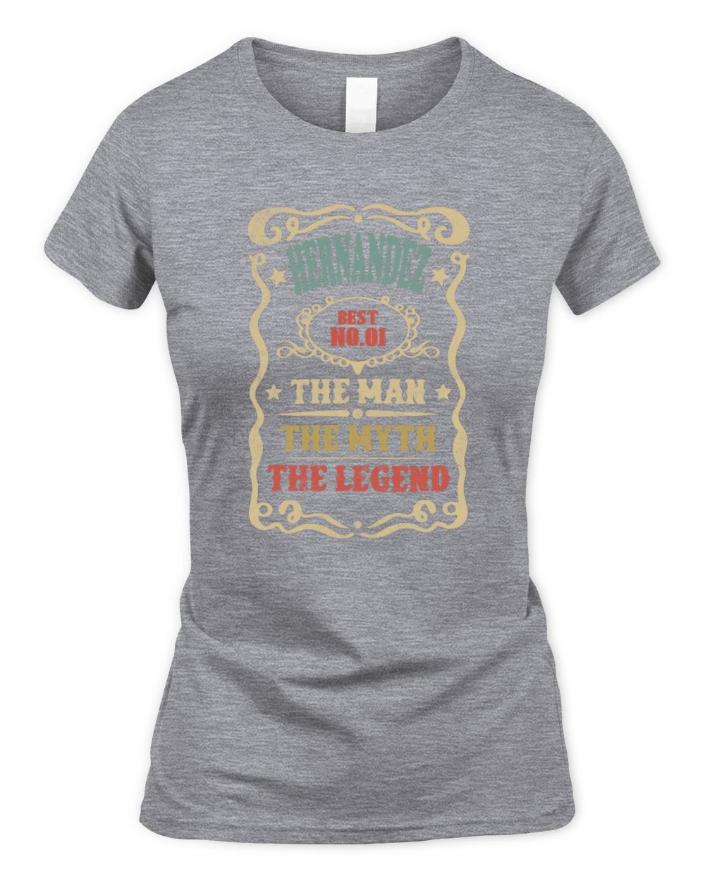 The Man The Myth The Legend Vintage Gold Wine Shirt HERNANDEZ M1-52 / Women's Standard T-Shirt / sport grey
