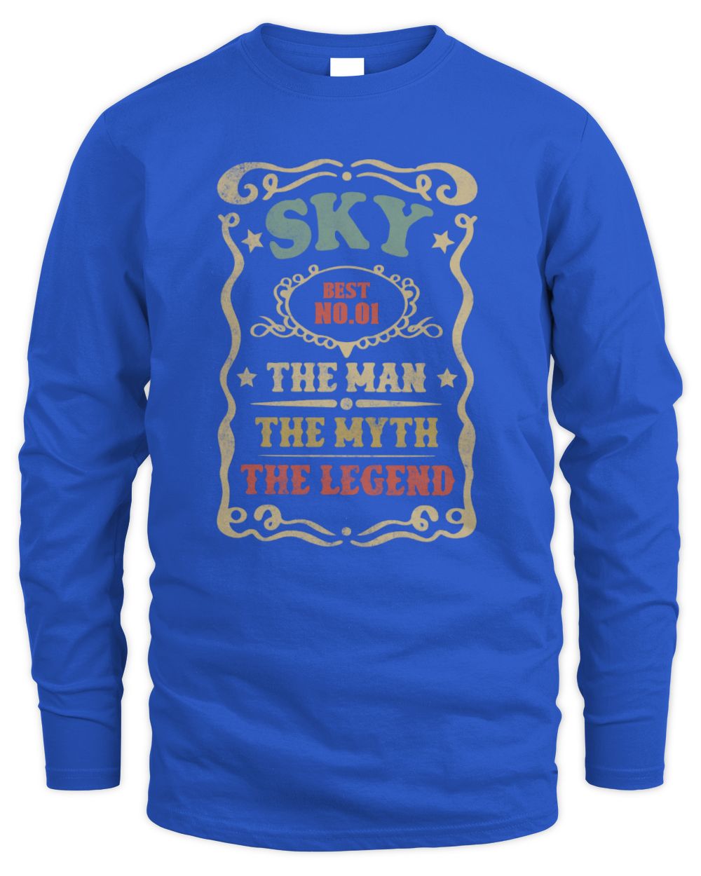 The Man The Myth The Legend Vintage Gold Wine Shirt SKY M1-52 / Men's Long Sleeved T-Shirt / royal
