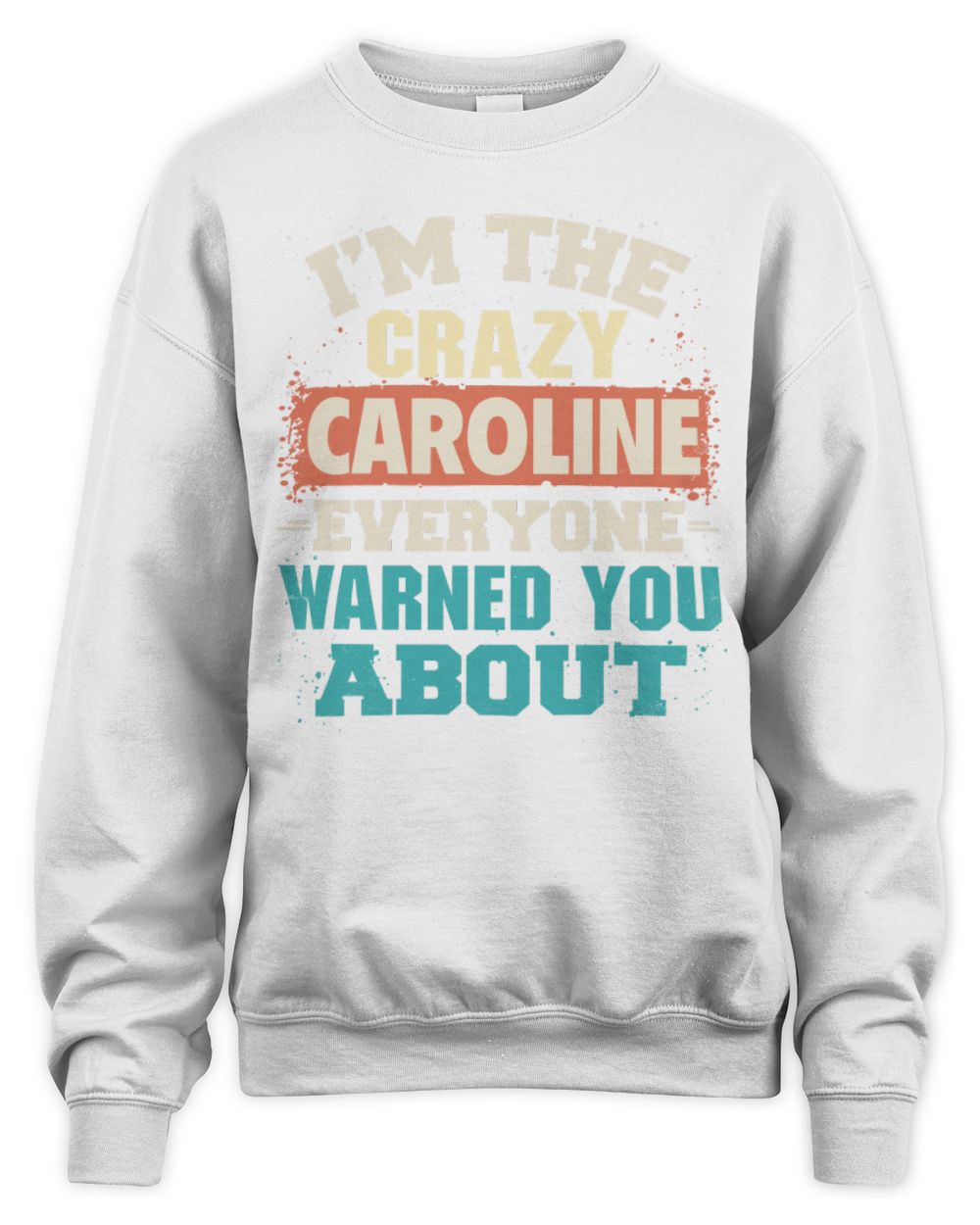 I'm the Crazy One Everyone Warned You About Retro Graphic T-Shirt CAROLINE M1-70 / Unisex Sweatshirt / white