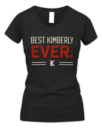 Best Your Name Ever Cool Shirt KIMBERLY M1-58 / Women's V-Neck T-Shirt / black
