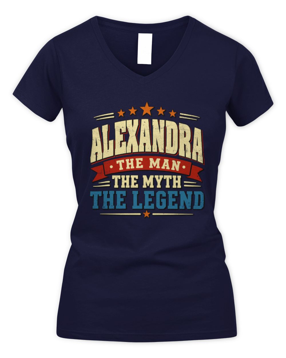 The Man The Myth The Legend Ribbon Vintage T-Shirt ALEXANDRA M1-56 / Women's V-Neck T-Shirt / navy