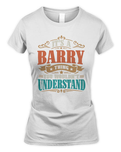It’s a Name Thing Personalized Retro T-Shirt BARRY M1-47 / Women's Standard T-Shirt / white