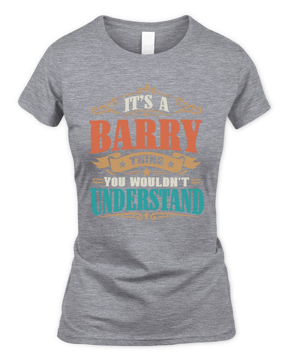 It’s a Name Thing Personalized Retro T-Shirt BARRY M1-47 / Women's Standard T-Shirt / sport grey