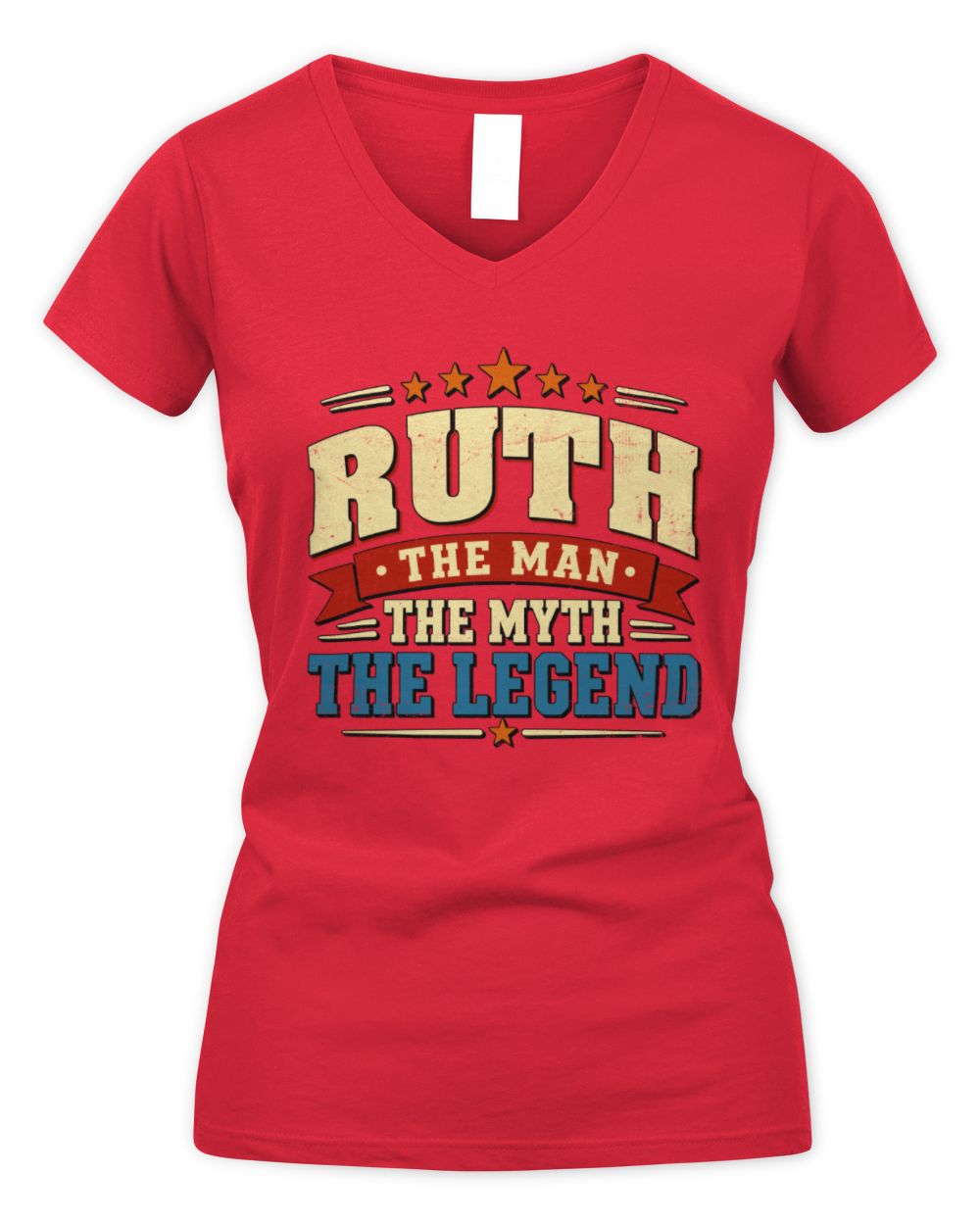 The Man The Myth The Legend Ribbon Vintage T-Shirt RUTH M1-56 / Women's V-Neck T-Shirt / red