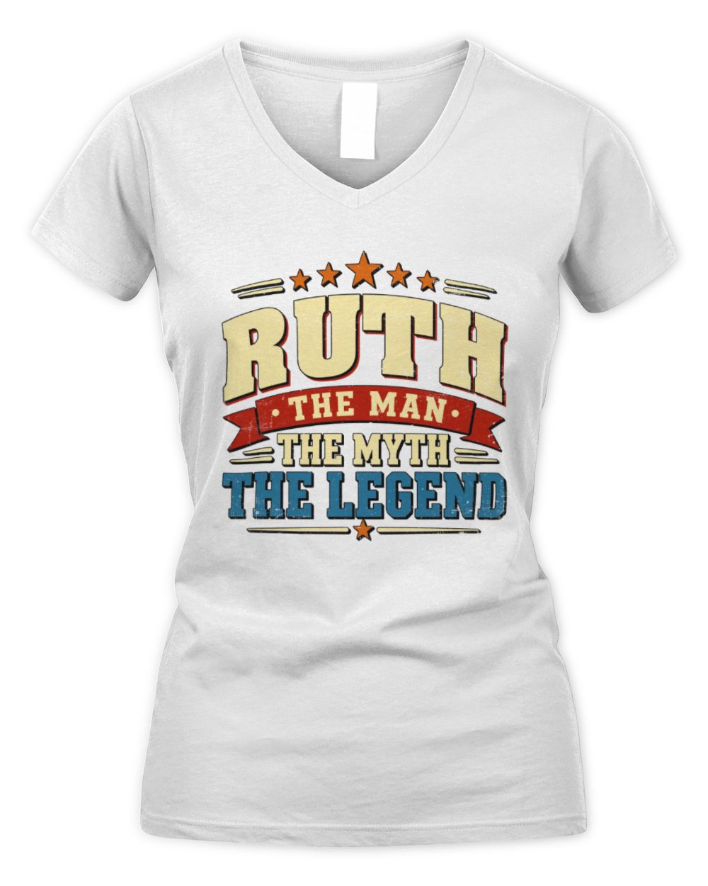 The Man The Myth The Legend Ribbon Vintage T-Shirt RUTH M1-56 / Women's V-Neck T-Shirt / white