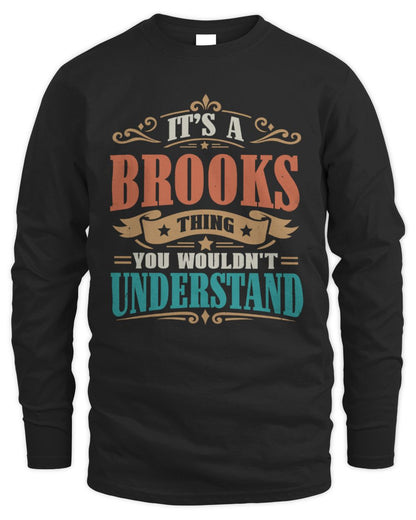 It’s a Name Thing Personalized Retro T-Shirt BROOKS M1-47 / Men's Long Sleeved T-Shirt / black
