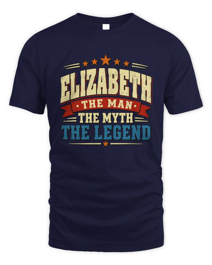 The Man The Myth The Legend Ribbon Vintage T-Shirt ELIZABETH M1-56 / Unisex Standard T-Shirt / navy