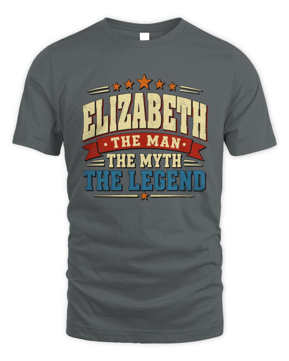 The Man The Myth The Legend Ribbon Vintage T-Shirt ELIZABETH M1-56 / Unisex Standard T-Shirt / charcoal