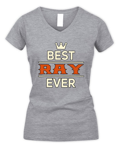 Best Your Name With Crown Shirt RAY M1-59 / Women's V-Neck T-Shirt / sport grey