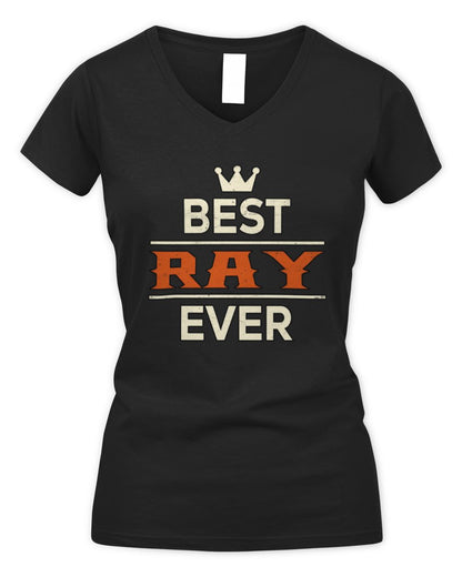 Best Your Name With Crown Shirt RAY M1-59 / Women's V-Neck T-Shirt / black