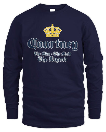 The Man The Myth The Legend Corona Beer T-Shirt COURTNEY M1-S83 / Men's Long Sleeved T-Shirt / navy
