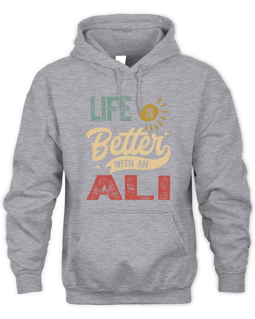 Life Is Better With a Name Personalized Retro T-Shirt ALI-48 / Unisex Hoodie / sport grey