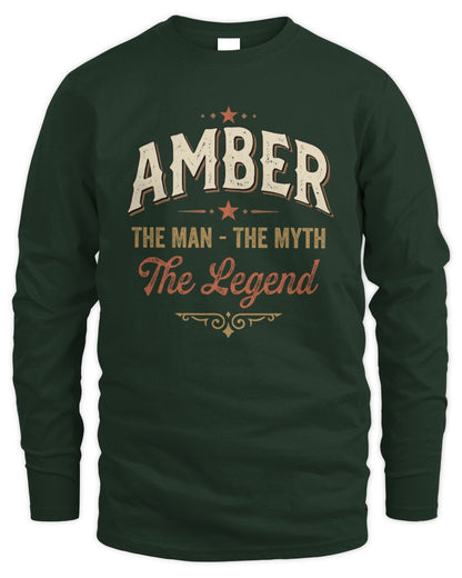 I'm Name I'm Not Rude I Just Have The Balls Funny T-Shirt AMBER M1-77 / Men's Long Sleeved T-Shirt / forest green