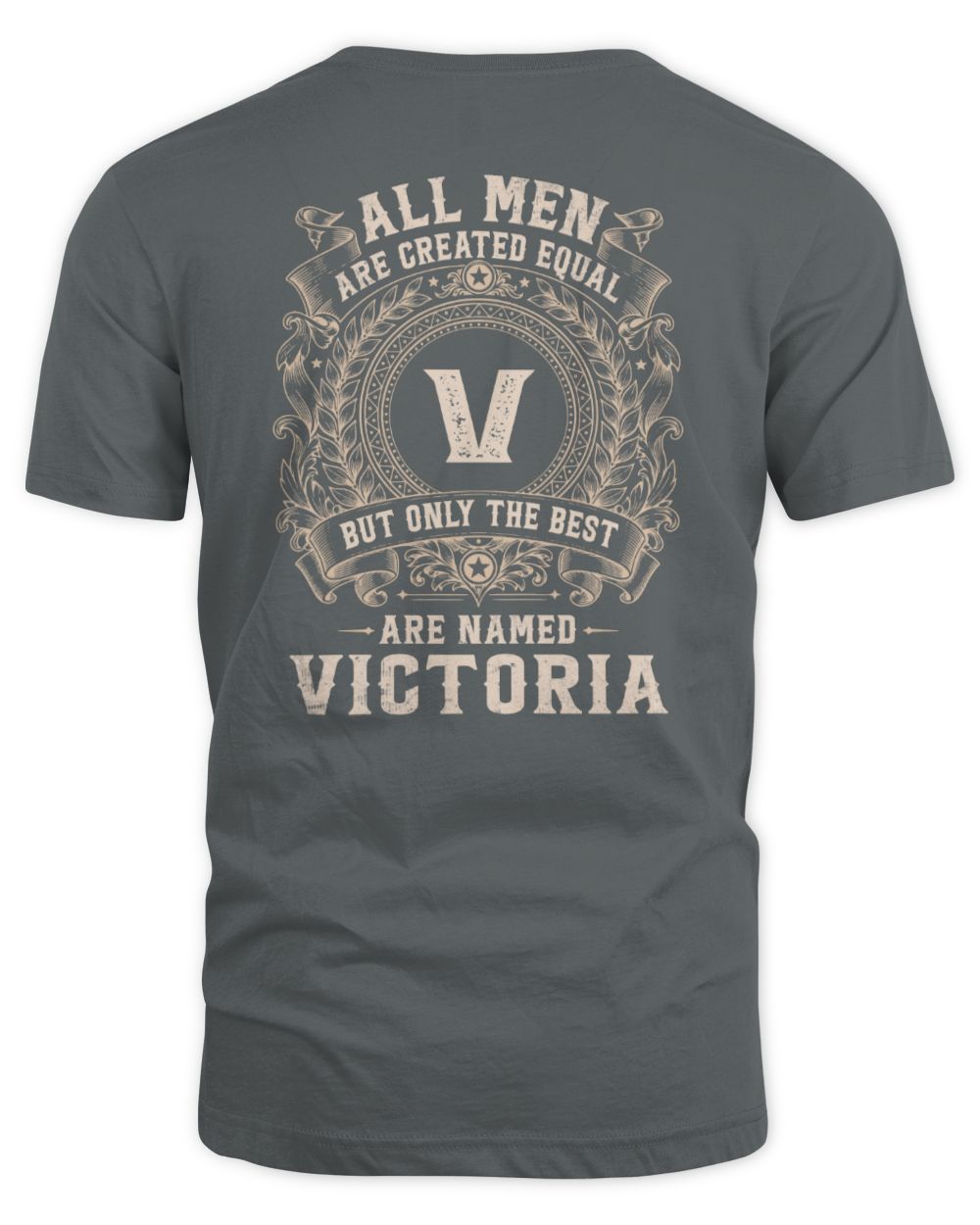 All Men Are Created Equal Cool Logo Shirt VICTORIA M1-60 / Unisex Standard T-Shirt / charcoal