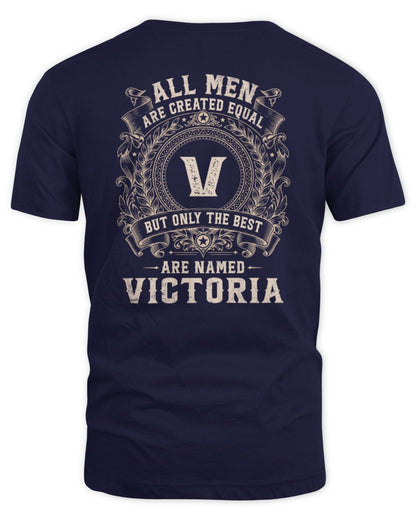 All Men Are Created Equal Cool Logo Shirt VICTORIA M1-60 / Unisex Standard T-Shirt / navy