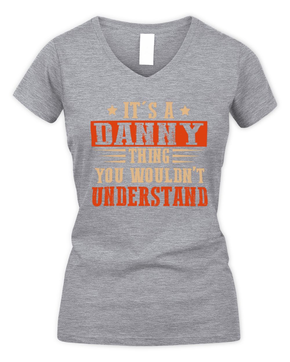 It's a Name Thing Personalized Funny Shirt DANNY M1-51 / Women's V-Neck T-Shirt / sport grey