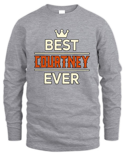 Best Your Name With Crown Shirt COURTNEY M1-59 / Men's Long Sleeved T-Shirt / sport grey