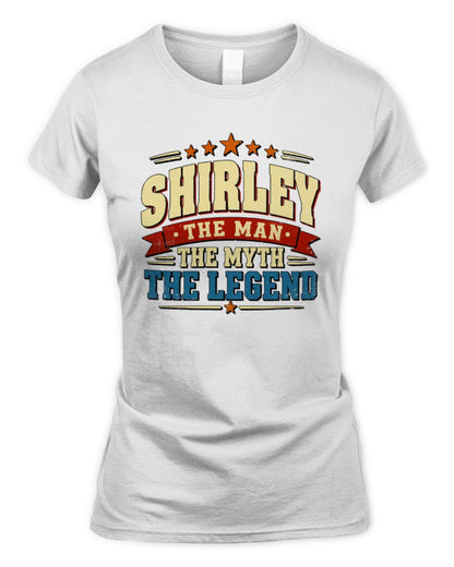 The Man The Myth The Legend Ribbon Vintage T-Shirt SHIRLEY M1-56 / Women's Standard T-Shirt / white