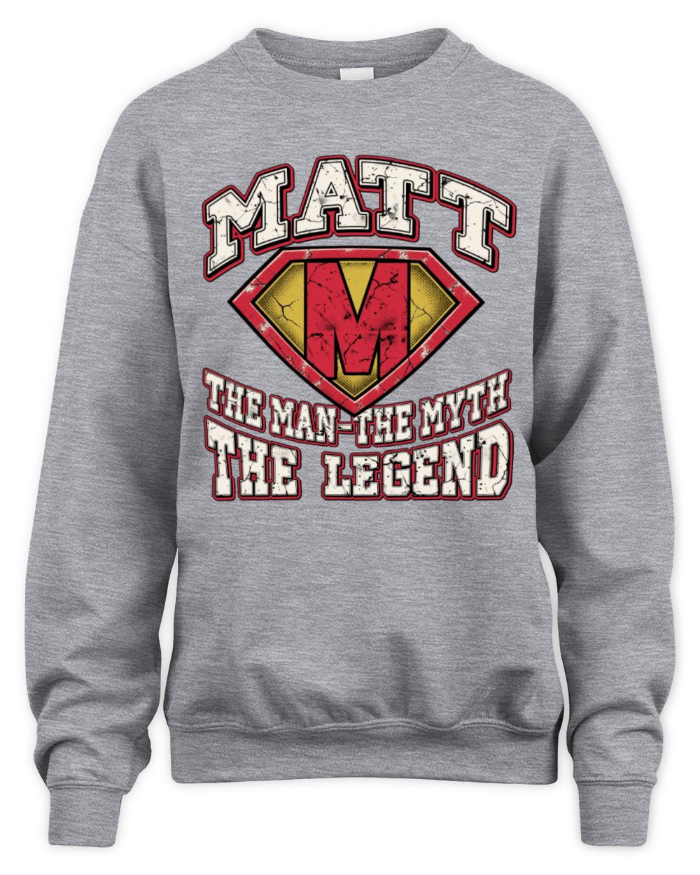 The Man The Myth The Legend Superman Graphic T-Shirt MATT M1-74 / Unisex Sweatshirt / sport grey